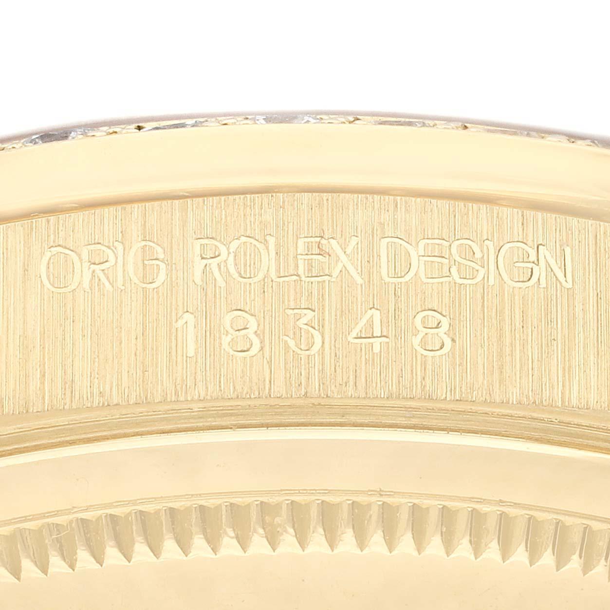 Rolex Montre President Day Date en or jaune et diamants de 36 mm pour hommes 18348 Pour hommes en vente