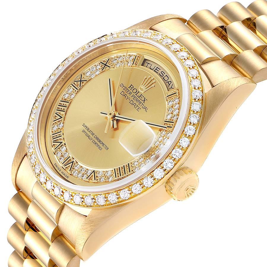 Rolex President Day Date Yellow Gold Diamond Men’s Watch 18348 1