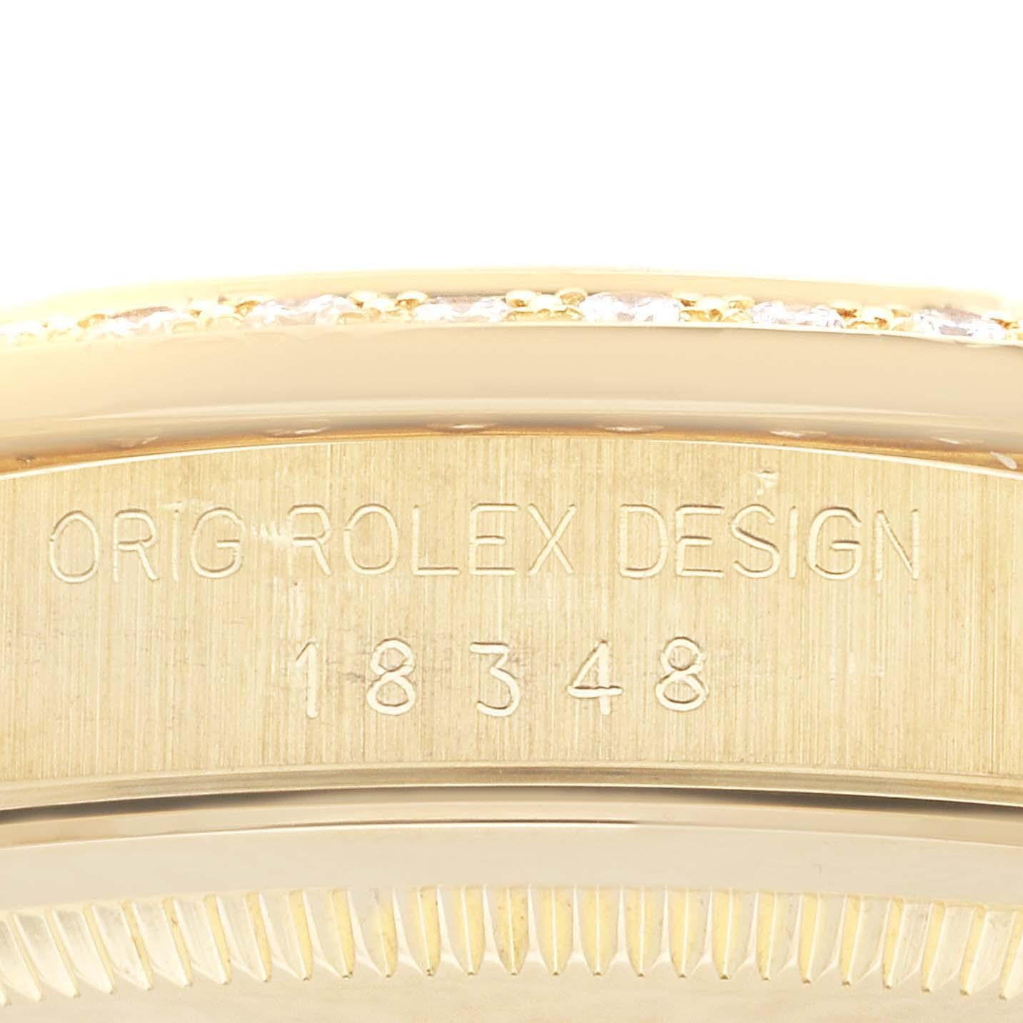 Rolex Montre President Day Date en or jaune et diamants de 36 mm pour hommes 18348 en vente 1