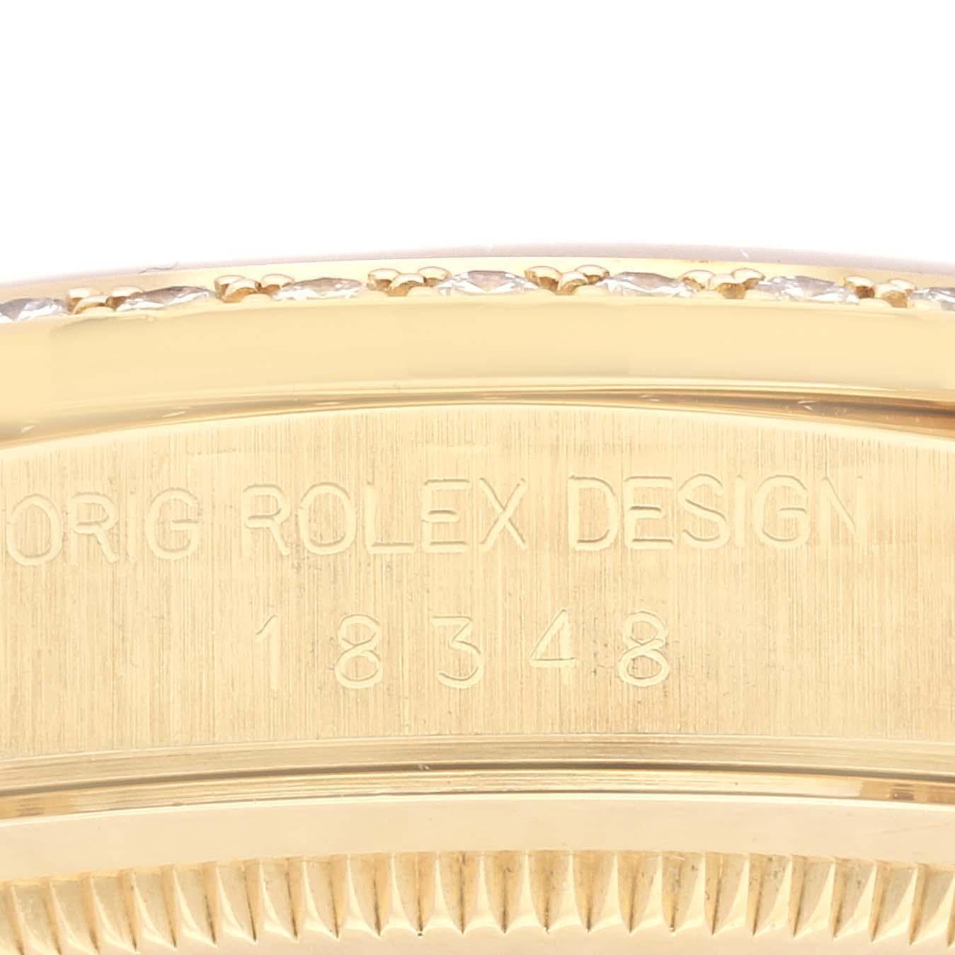 Rolex President Day Date 36mm Yellow Gold Diamond Mens Watch 18348 2