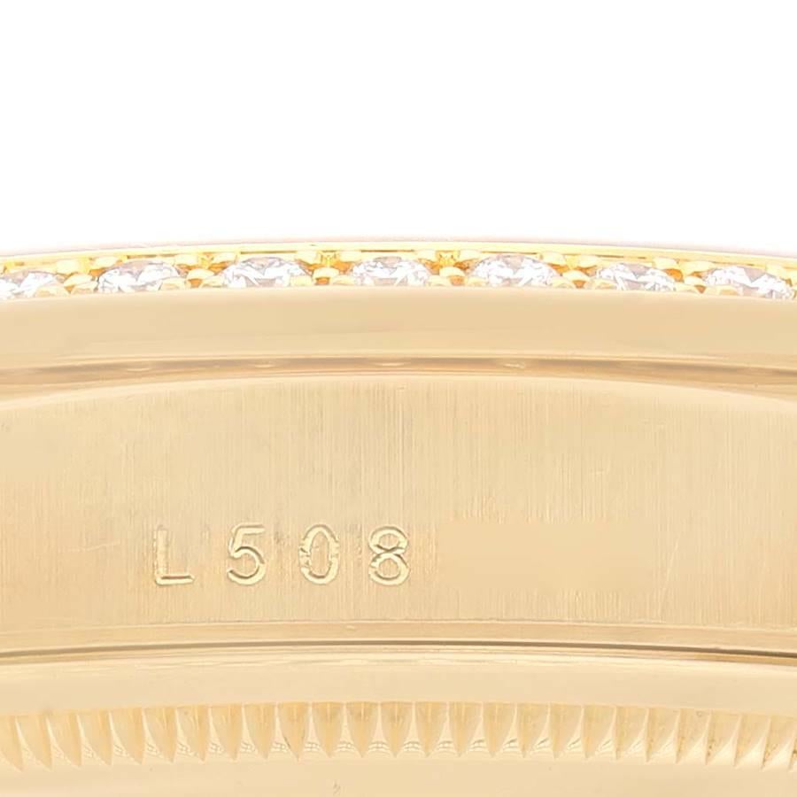 Rolex President Day Date Yellow Gold Diamond Mens Watch 18348 3