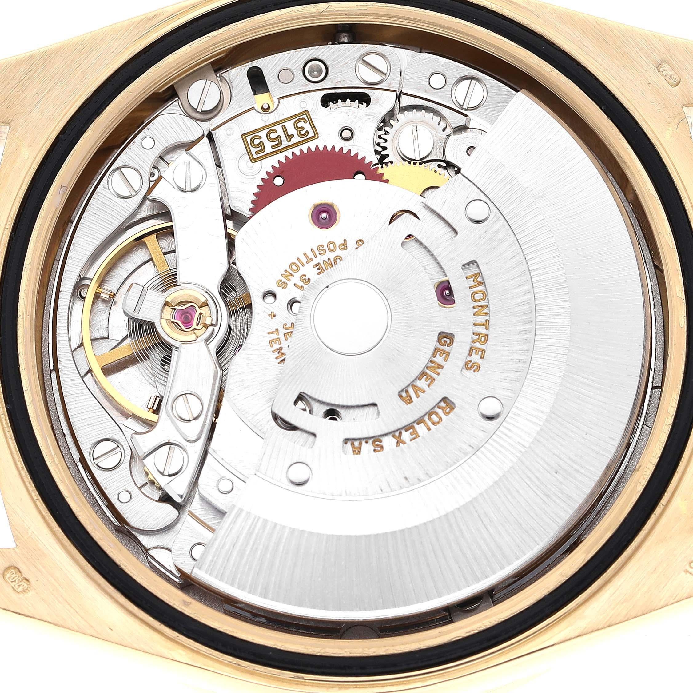Rolex Montre President Day Date en or jaune et diamants de 36 mm pour hommes 18348 4