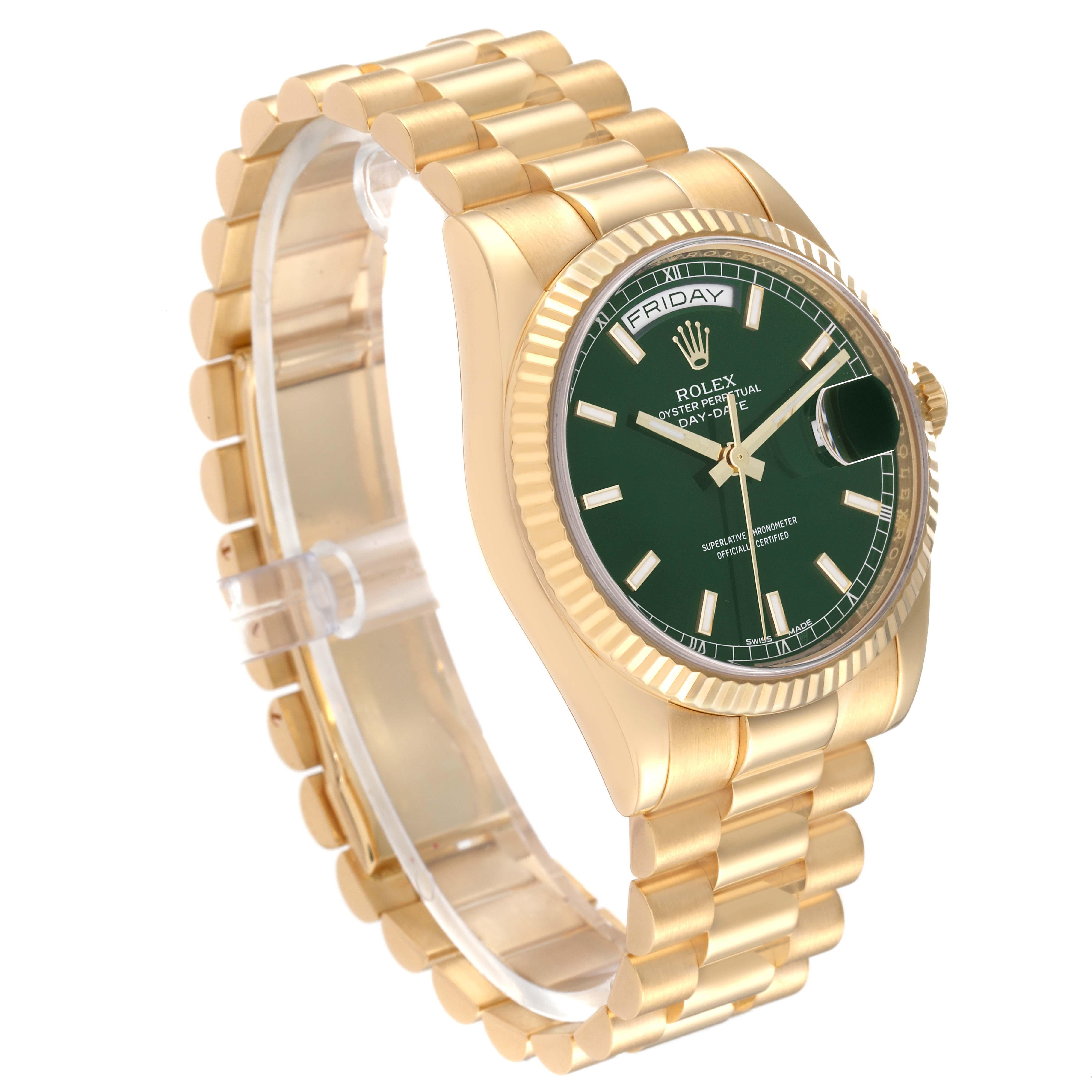 green and gold mens watch