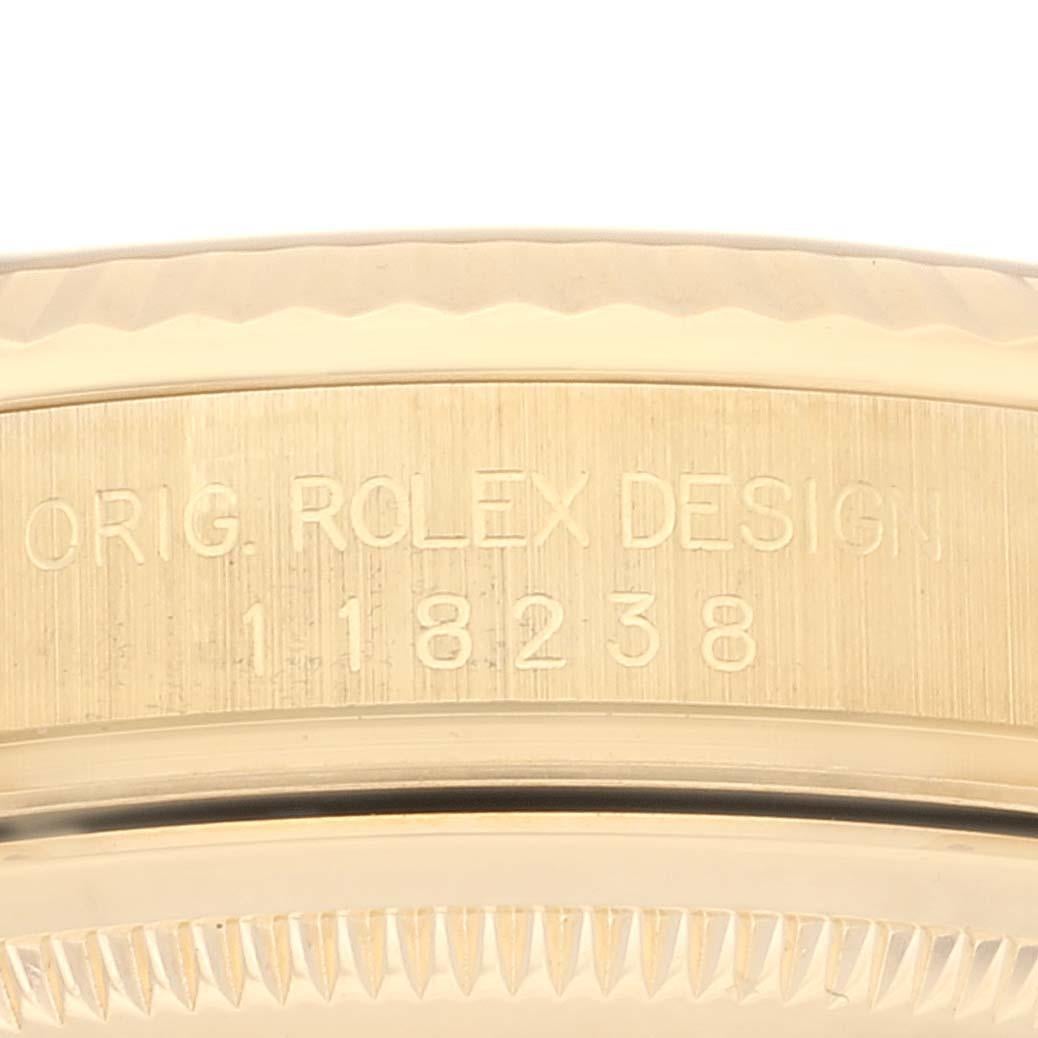 Men's Rolex President Day Date 36mm Yellow Gold Green Dial Mens Watch 118238 Box Card