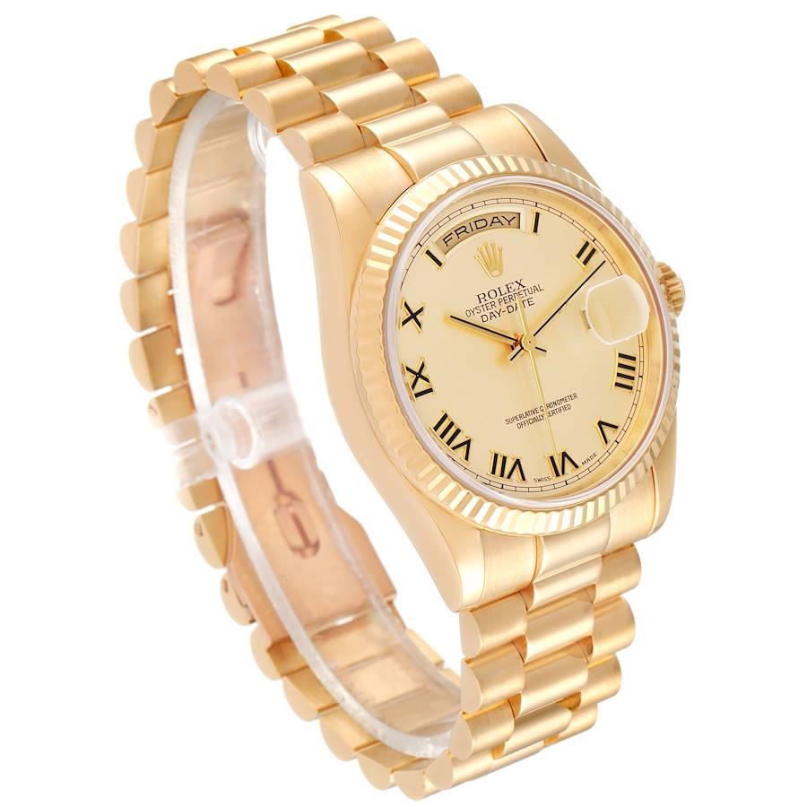 Rolex President Day Date Yellow Gold Mens Watch 118238 Box Papers In Excellent Condition For Sale In Atlanta, GA