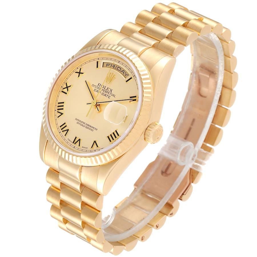 Men's Rolex President Day Date Yellow Gold Mens Watch 118238 Box Papers For Sale