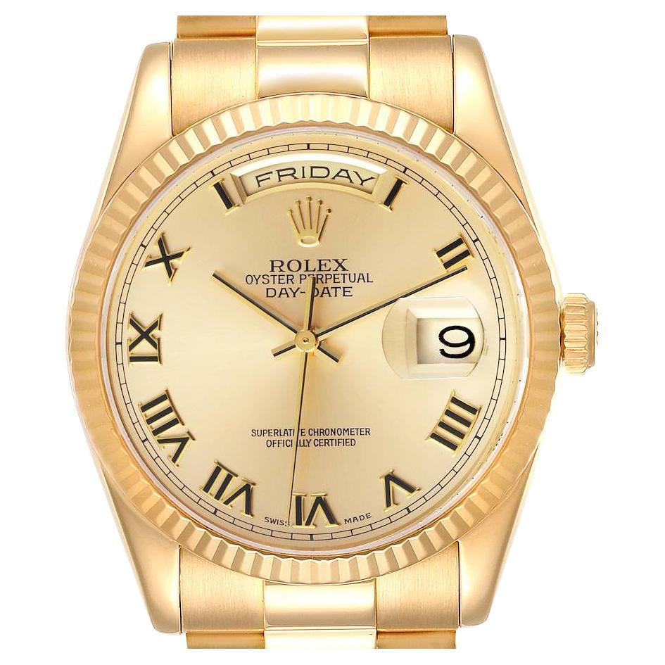 Rolex President Day Date Yellow Gold Mens Watch 118238 Box Papers For Sale