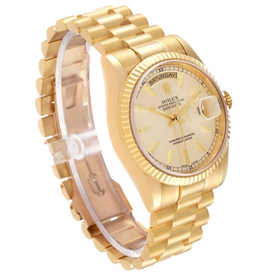 Rolex President Day Date 36mm Gelbgold Herrenuhr 118238 im Zustand „Hervorragend“ in Atlanta, GA