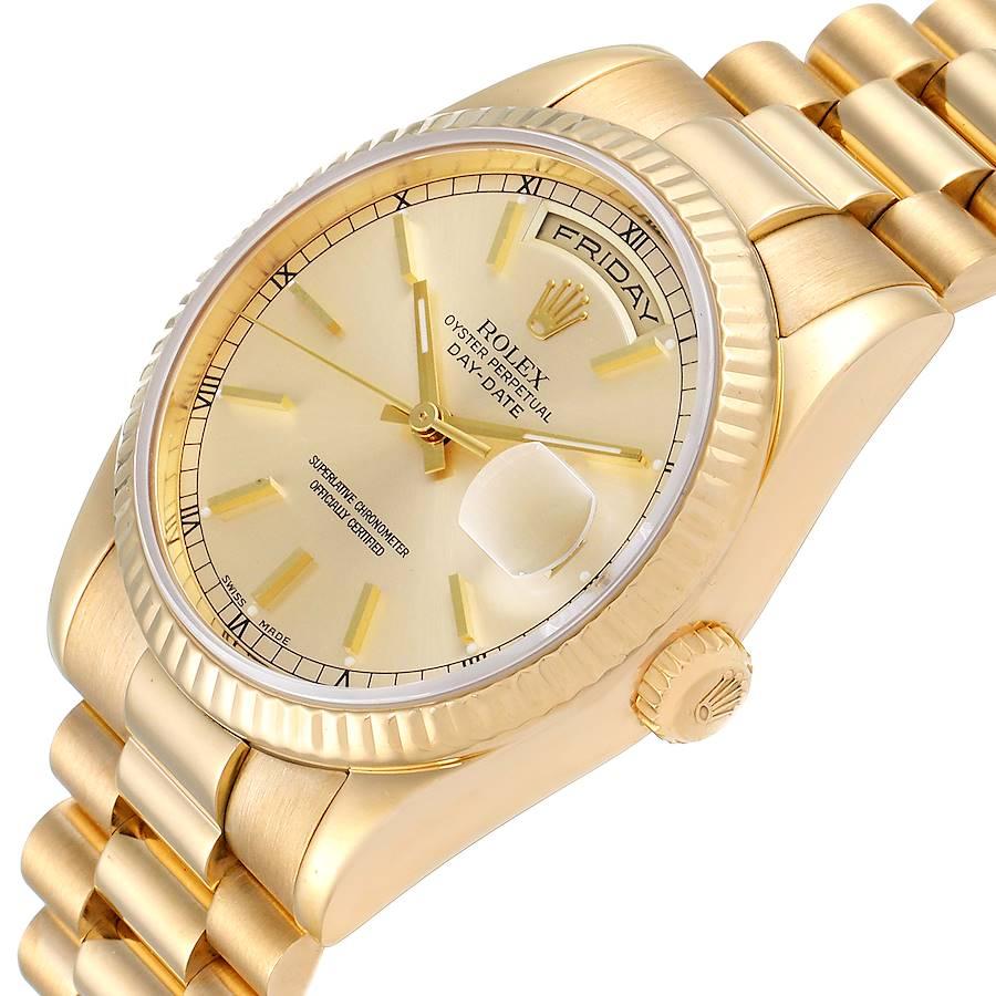 Rolex President Day Date Yellow Gold Mens Watch 118238 1