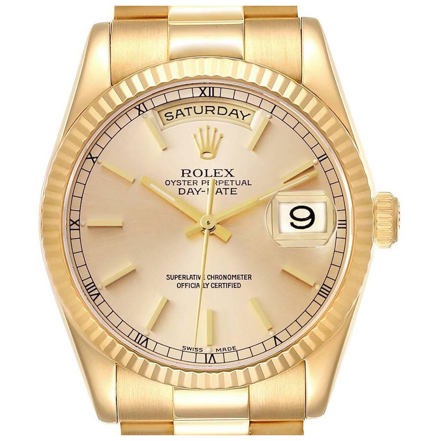 Rolex President Day Date 36mm Gelbgold Herrenuhr 118238