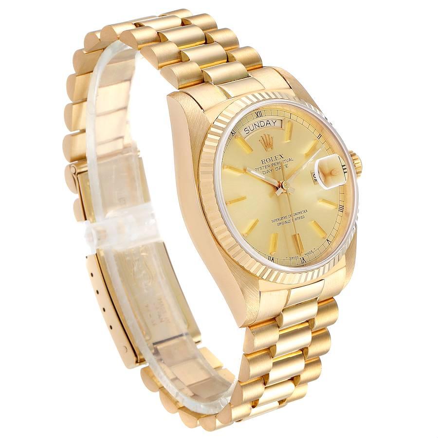 Rolex President Day-Date Yellow Gold Men’s Watch 18038 Box In Excellent Condition For Sale In Atlanta, GA