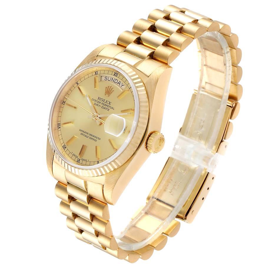 Men's Rolex President Day-Date Yellow Gold Men’s Watch 18038 Box For Sale