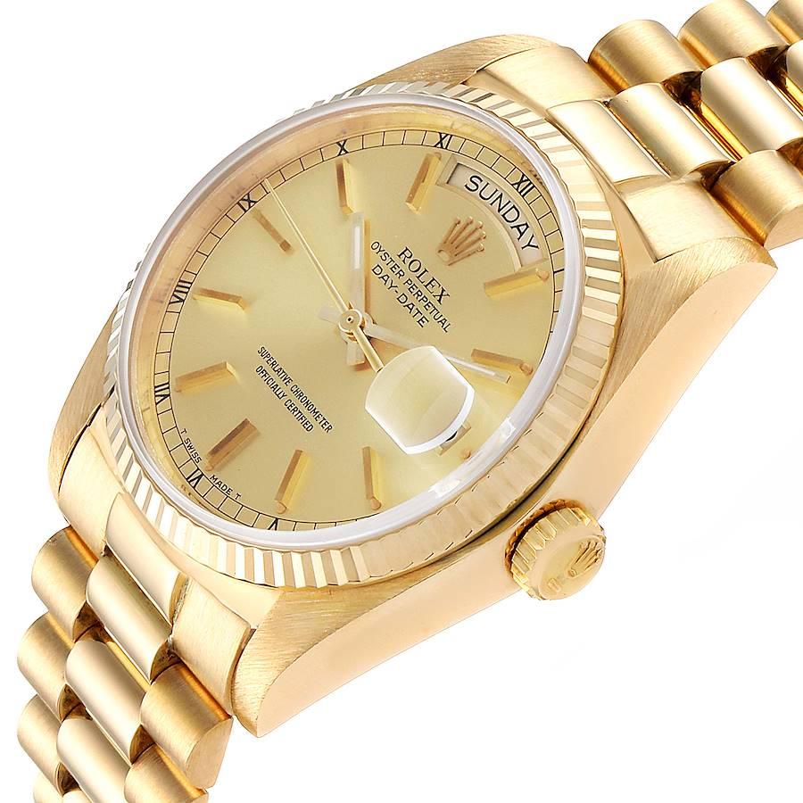 Rolex President Day-Date Yellow Gold Men’s Watch 18038 Box For Sale 1