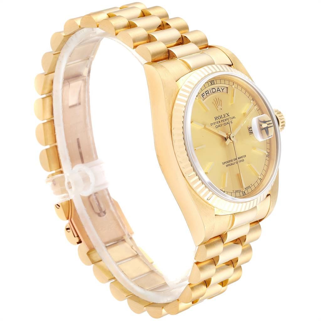 Rolex President Day-Date Yellow Gold Men’s Watch 18038 In Excellent Condition For Sale In Atlanta, GA
