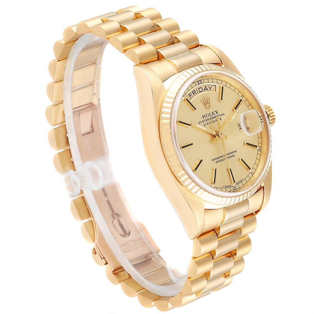 Rolex President Day-Date Yellow Gold Men's Watch 18038 In Excellent Condition For Sale In Atlanta, GA