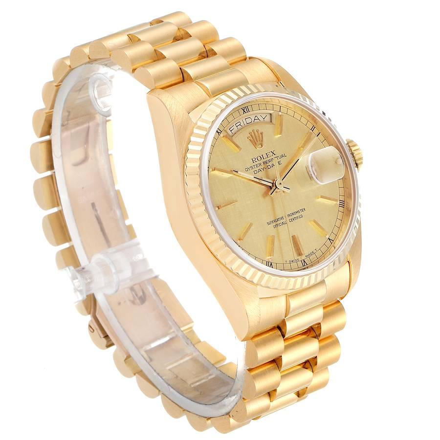 Rolex President Day-Date Yellow Gold Men’s Watch 18038 In Excellent Condition In Atlanta, GA