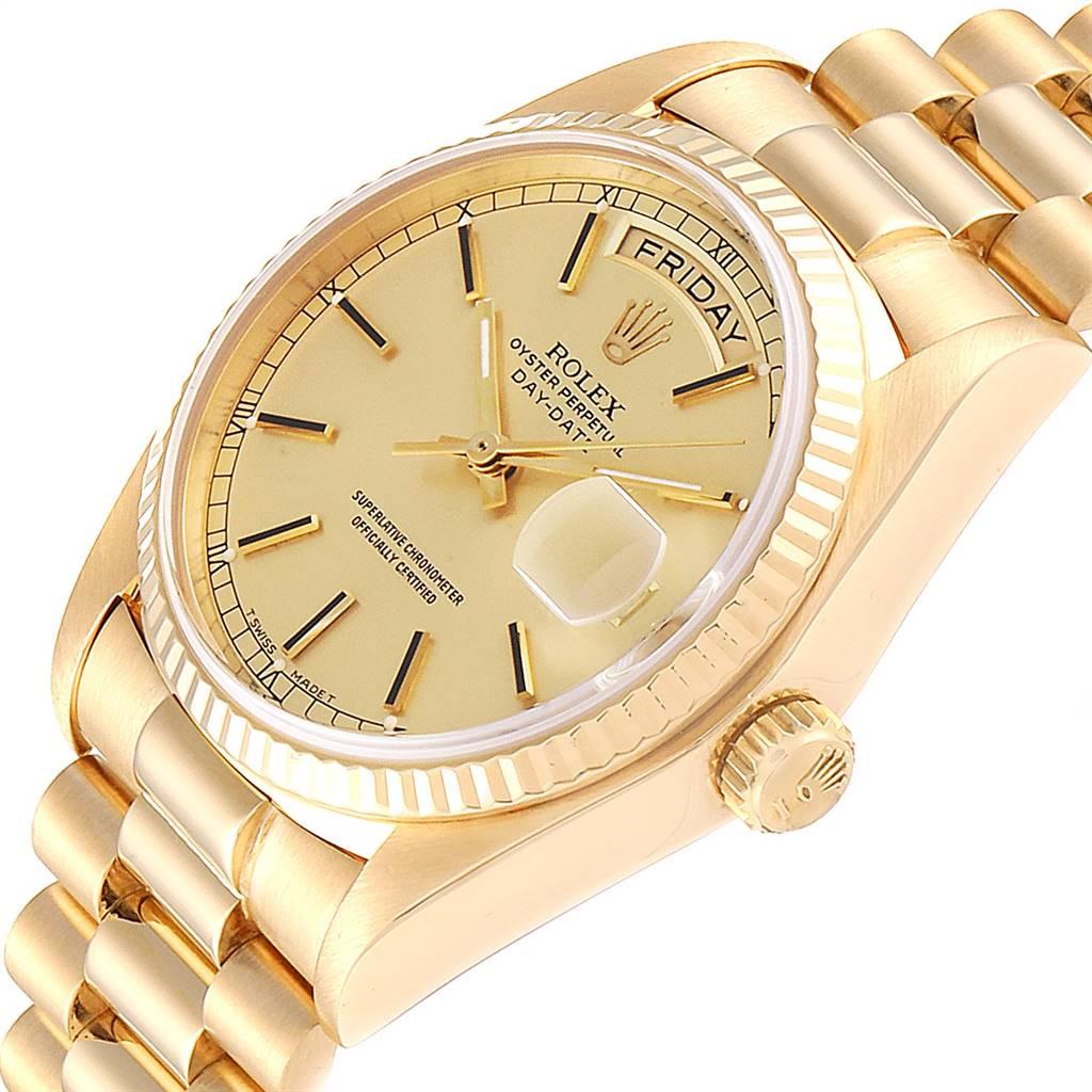 Rolex President Day-Date Yellow Gold Men's Watch 18038 For Sale 2