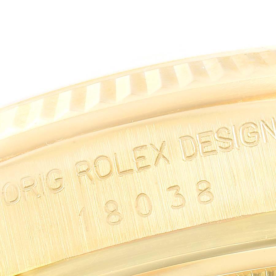 Rolex President Day-Date Yellow Gold Mens Watch 18038 Papers For Sale 3