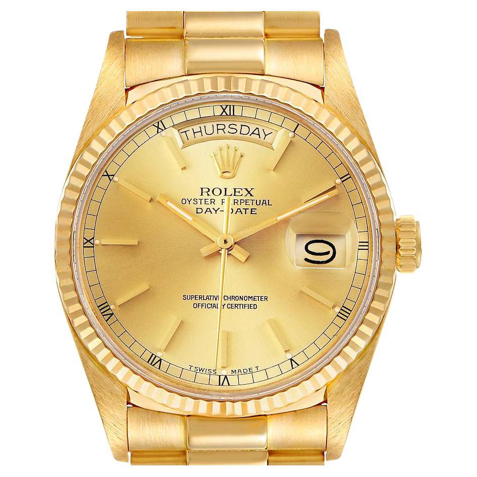 Rolex President Day-Date Yellow Gold Mens Watch 18038 Papers For Sale