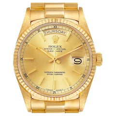 Rolex President Day-Date Yellow Gold Mens Watch 18038 Papers