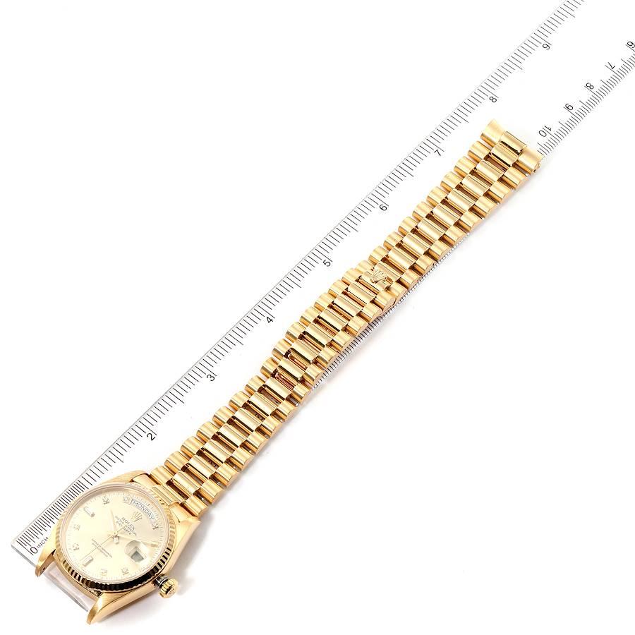 Rolex President Day-Date Yellow Gold Silver Dial Men's Watch 18038 Box For Sale 6