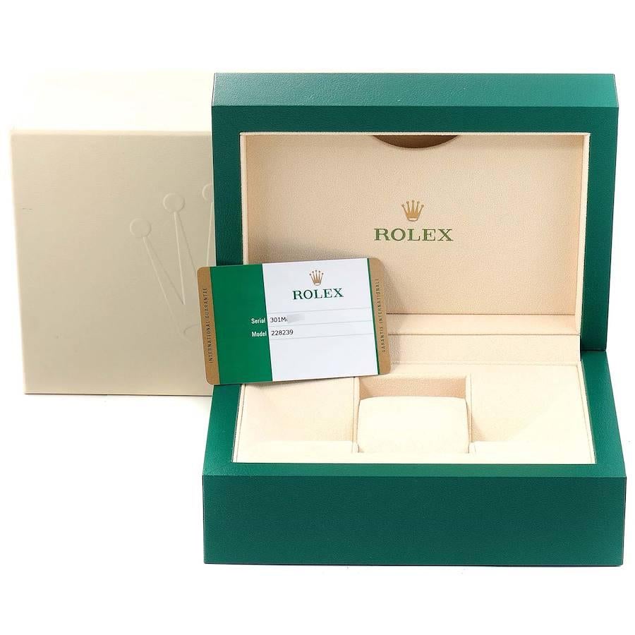 Rolex President Day-Date 40 Weißgolduhr 228239 Box Card mit schwarzem Diamant-Zifferblatt im Angebot 2