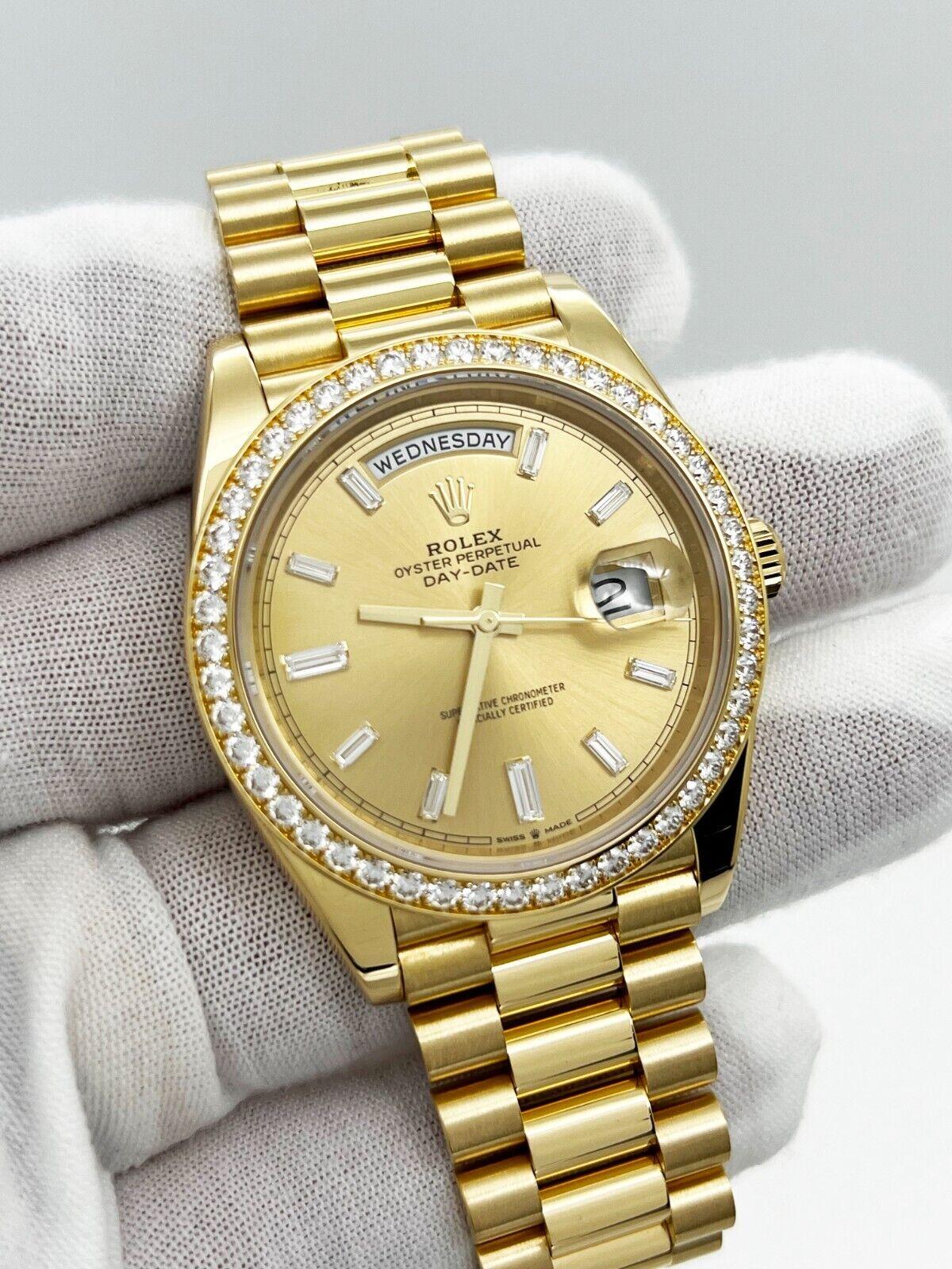 Rolex President Day Date 40mm 228348RBR Fabrik Diamanten 18K Gold Box Papier im Angebot 3
