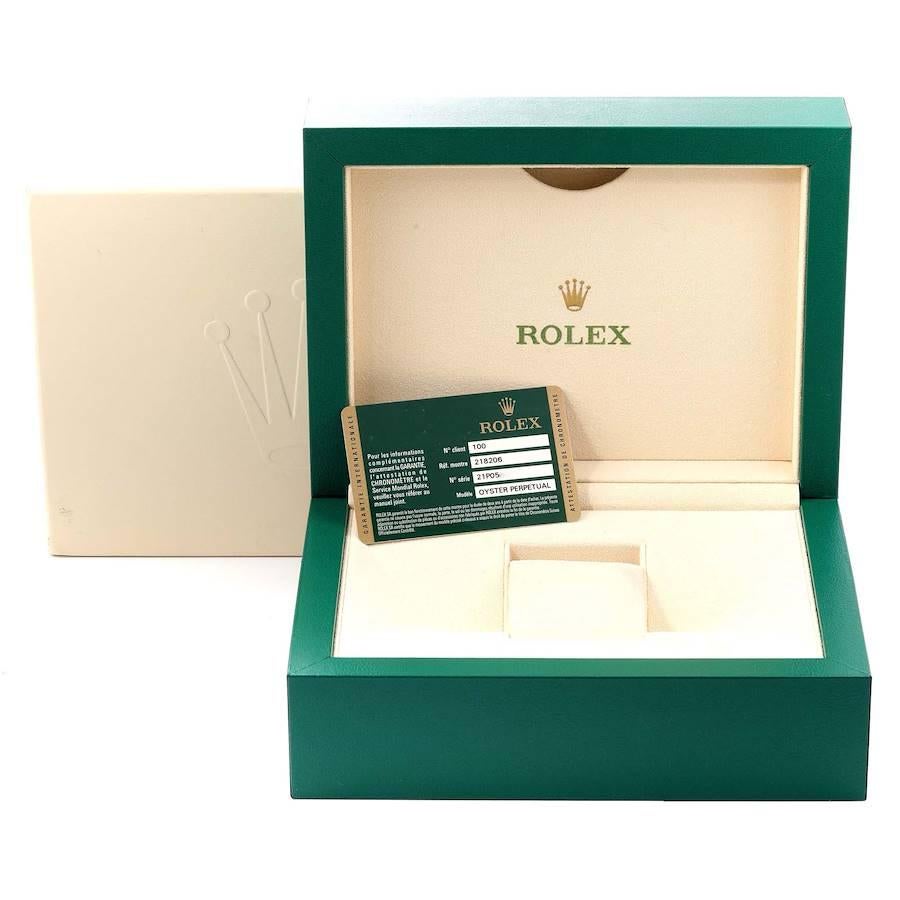 Rolex President Day-Date 41 Platinuhr 218206 Box Card mit blauem Diamant-Zifferblatt und Zifferblatt im Angebot 8