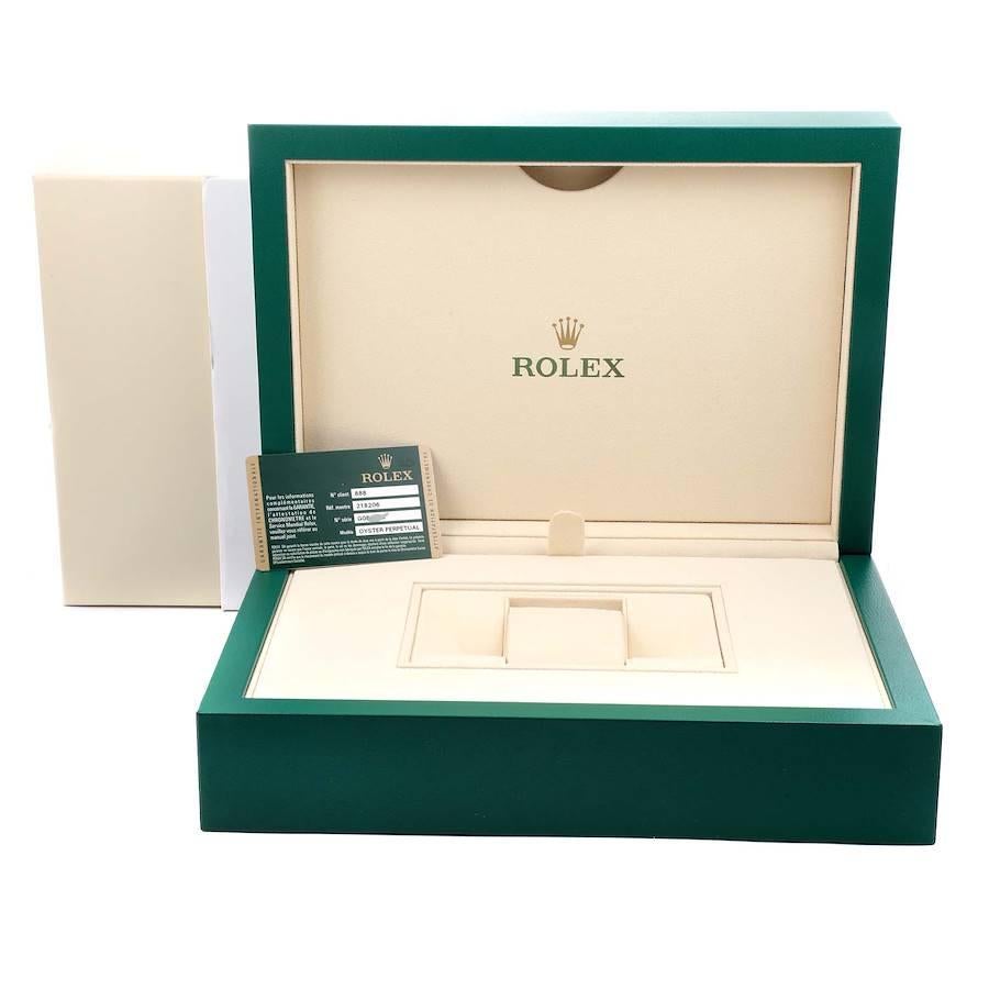Rolex President Day-Date 41 Blue Diamond Dial Platinum Watch 218206 Box Card For Sale 2