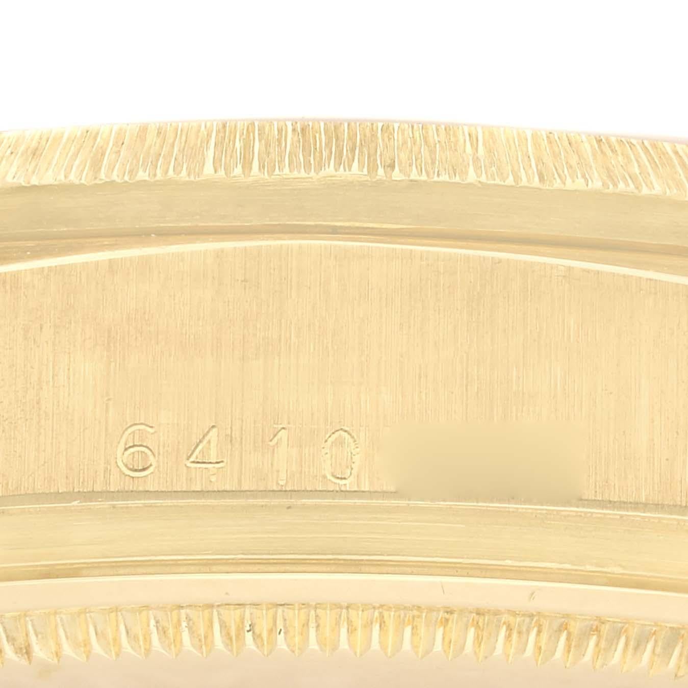 Rolex President Day-Date Diamant-Zifferblatt Gelbgold Bark Finish Herrenuhr 18078 im Angebot 2