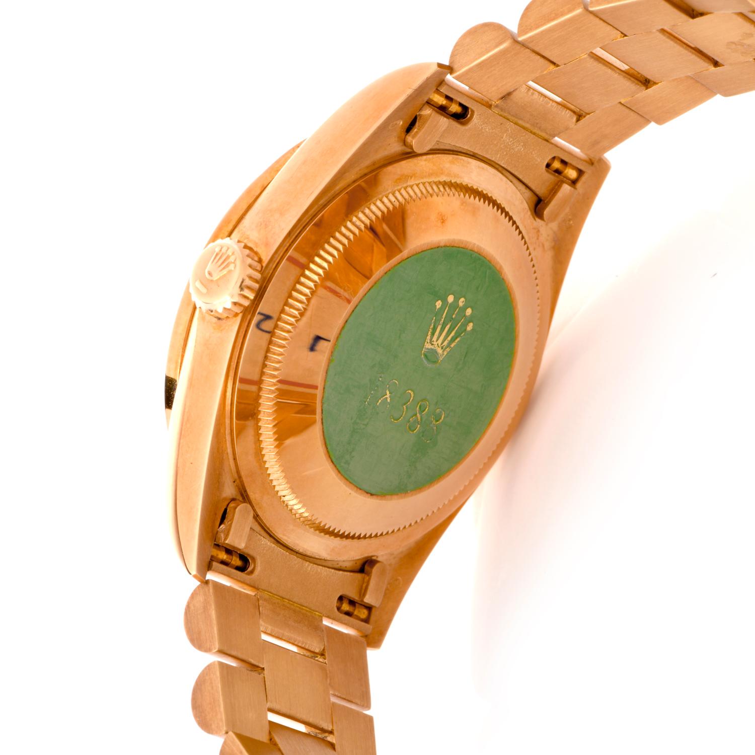 Modern Rolex President Day-Date Diamond String & Log Dial Bezel Watch18388 For Sale