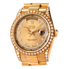 Rolex President Day-Date Orologio con lunetta e quadrante logato con diamanti18388