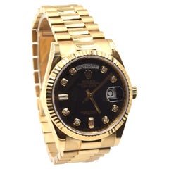 Rolex President Day-Date Factory Diamond Dial New-Style 18k Gold Watch 118238
