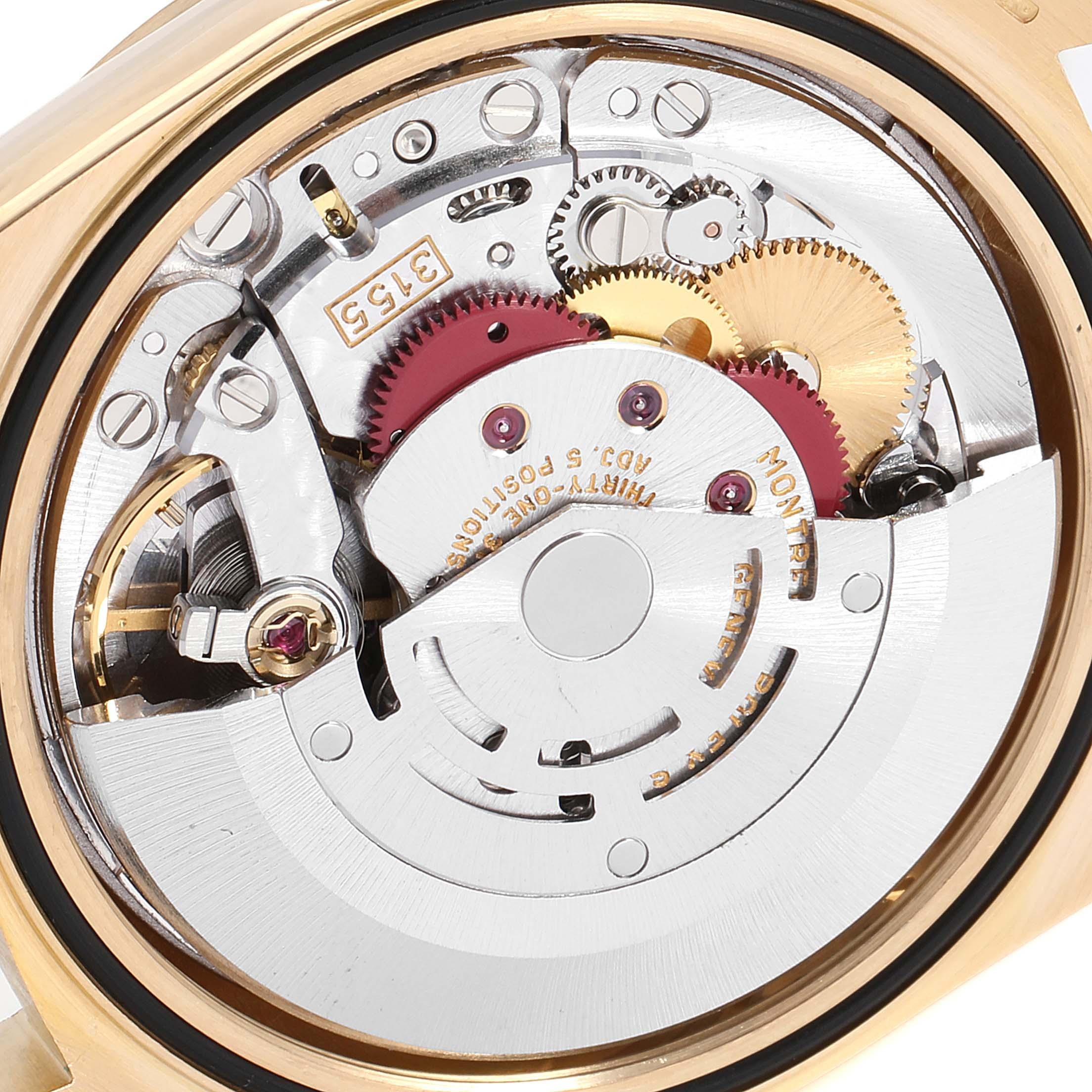 Rolex President Day-Date Gold MOP Myriad Diamond Ruby Men's Watch 18288 In Excellent Condition For Sale In Atlanta, GA