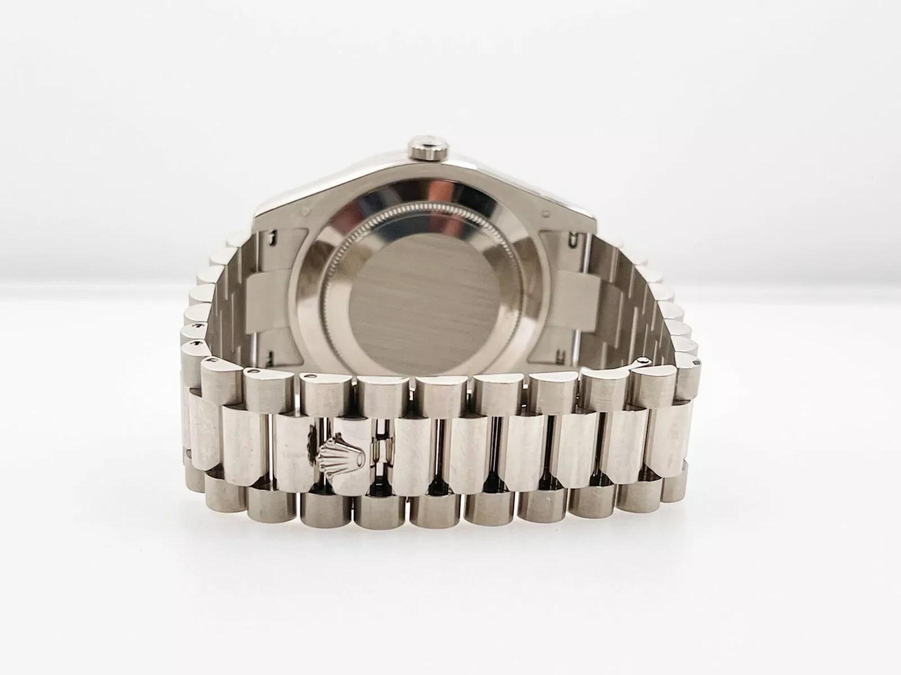 Men's Rolex President Day Date II 218349 41mm Diamond Dial Bezel 18K White Gold 2013 For Sale