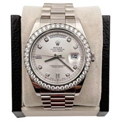 Rolex President Day Date II 218349 41 mm avec cadran et lunette en or blanc 18 carats 2013