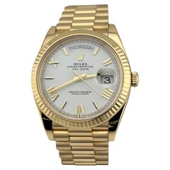 Rolex President Day Date II 228238 40mm Bianco Romano Oro Giallo 18K Scatola Ricevuta