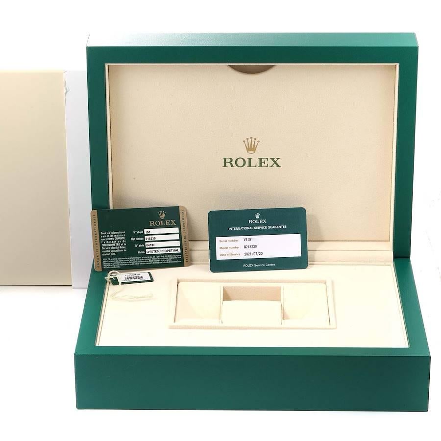 Rolex President Day-Date II White Gold Blue Dial Mens Watch 218239 Box Card 5