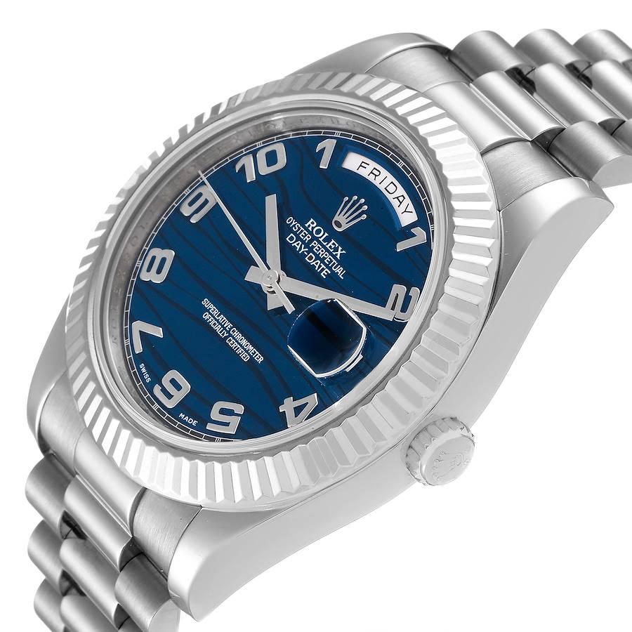 rolex day date blue dial white gold