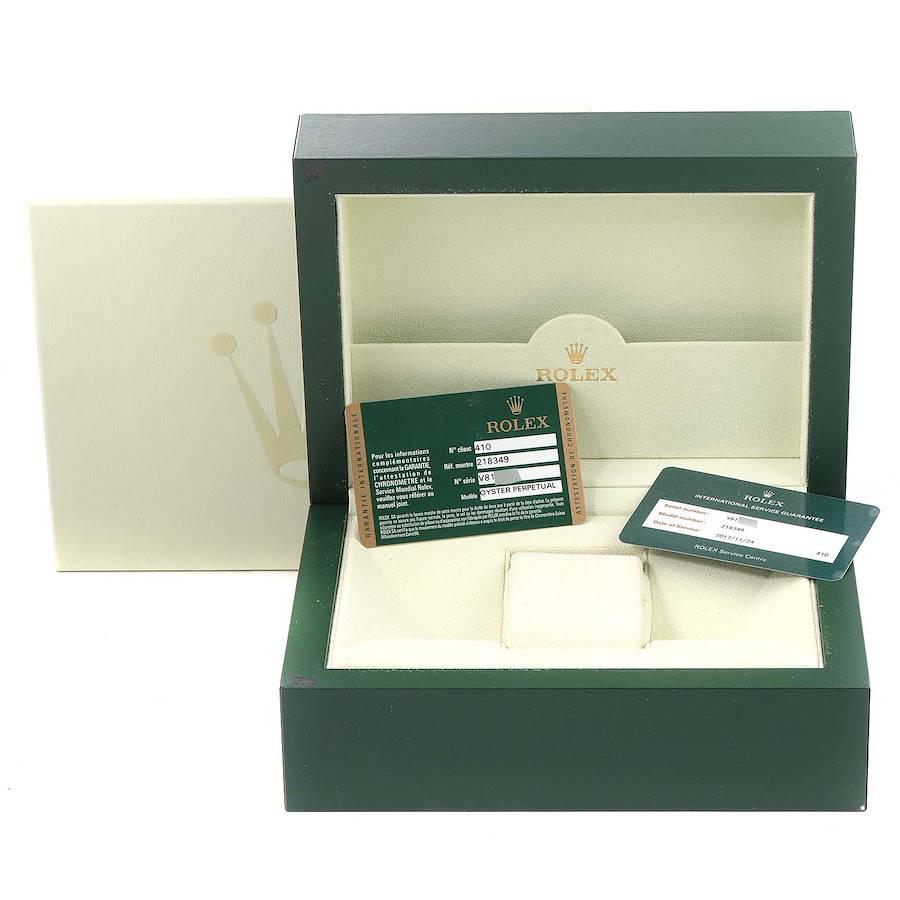 Rolex President Day-Date II White Gold Diamond Mens Watch 218349 Box Card For Sale 6