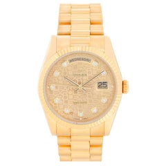 Rolex President Day-Date Men's 18 Karat Gold Watch Jubilee Diamond Dial 118238