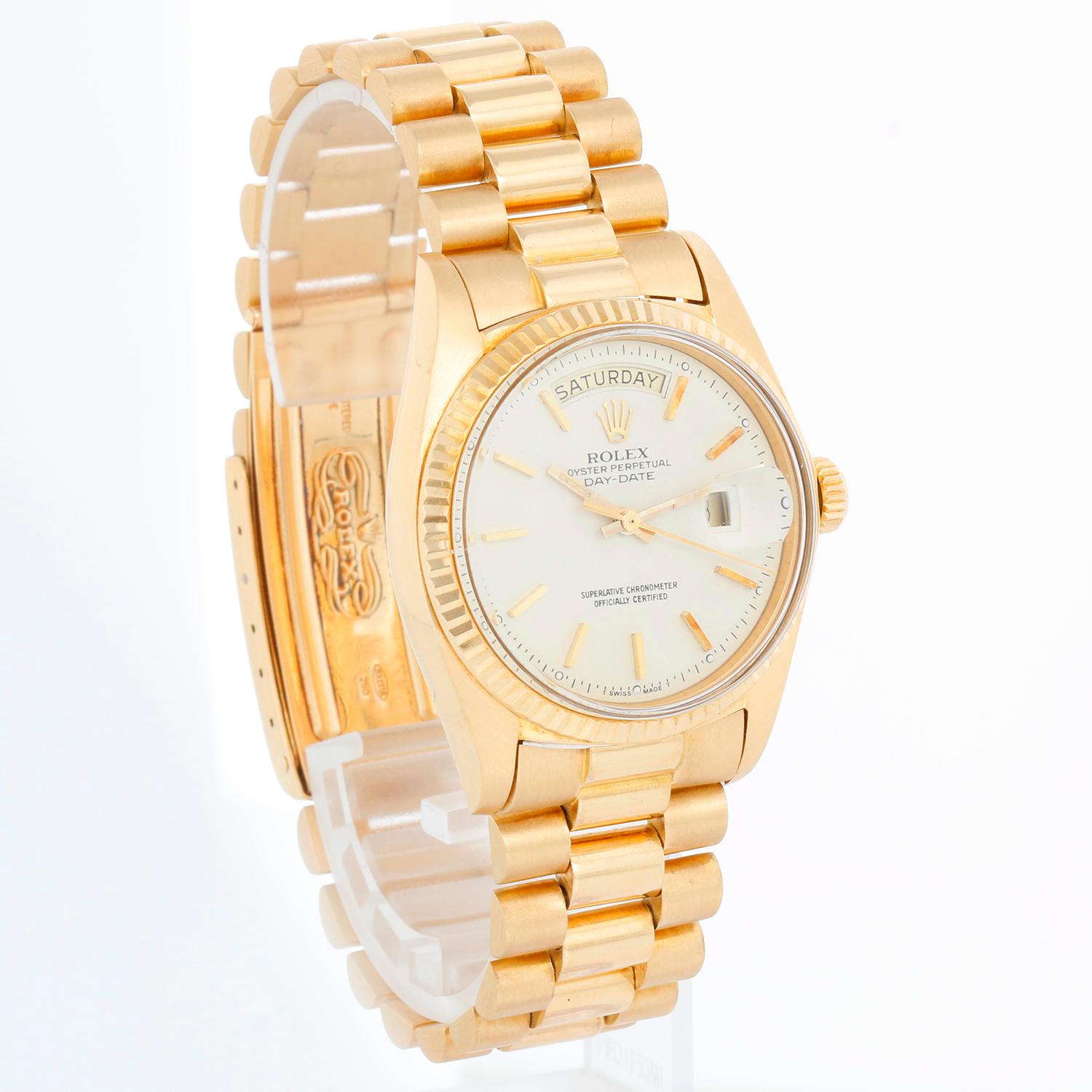Rolex President Day-Date Men's 18k Gold Watch 1803 In Excellent Condition In Dallas, TX