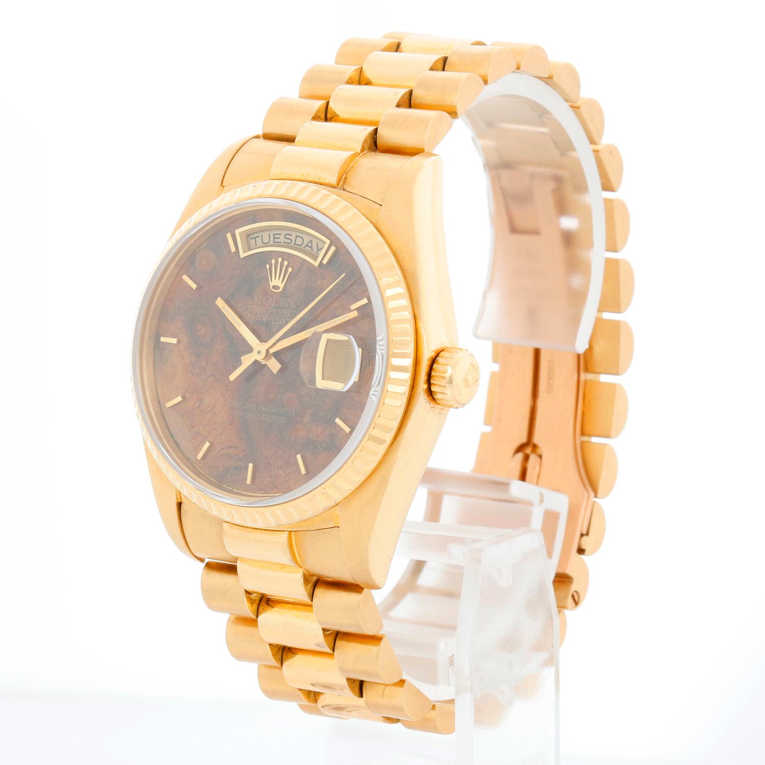 Rolex President Day-Date Men's 18k Gold Watch 18038 In Excellent Condition In Dallas, TX