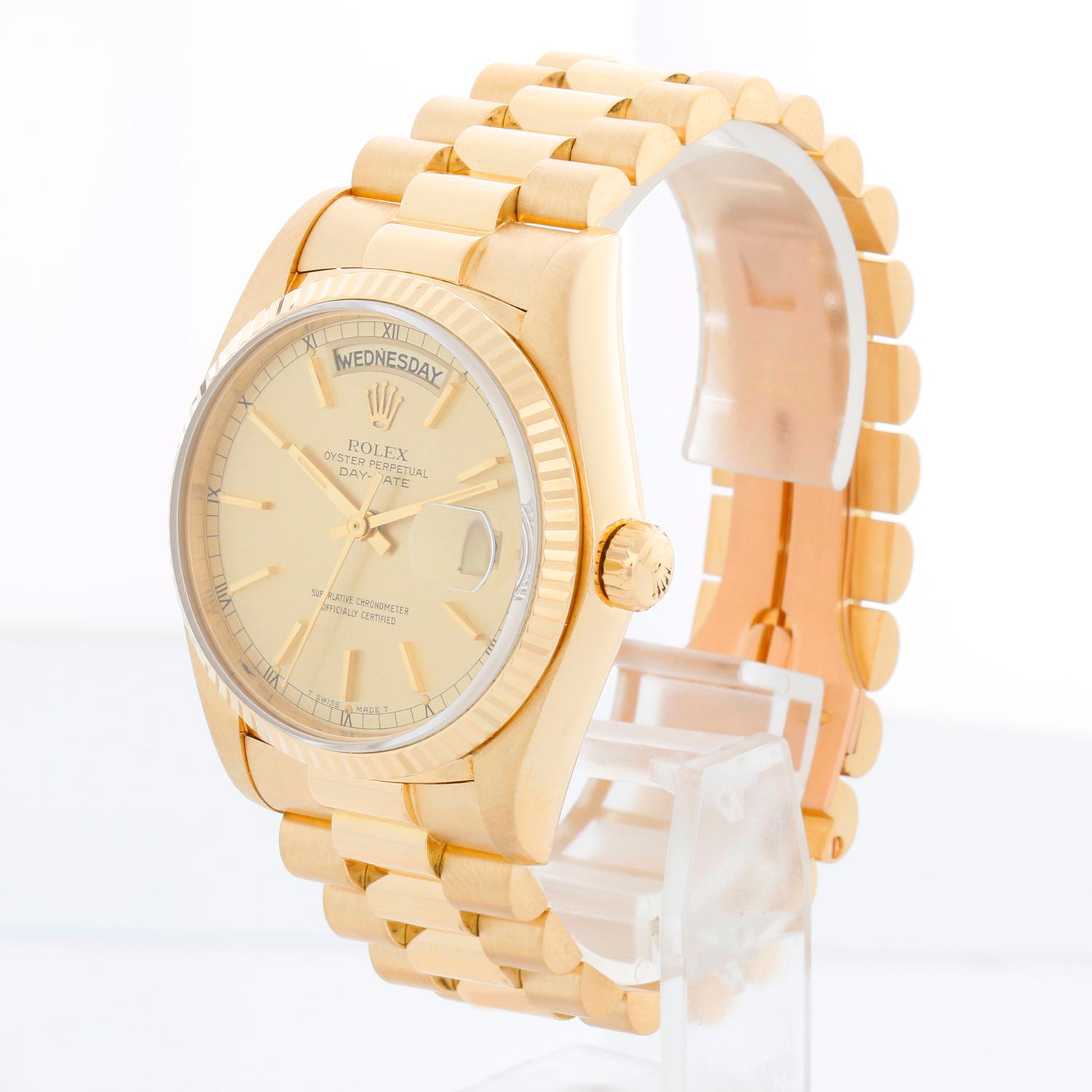 Rolex President Day-Date Men's 18k Gold Watch 18038 Herren im Angebot