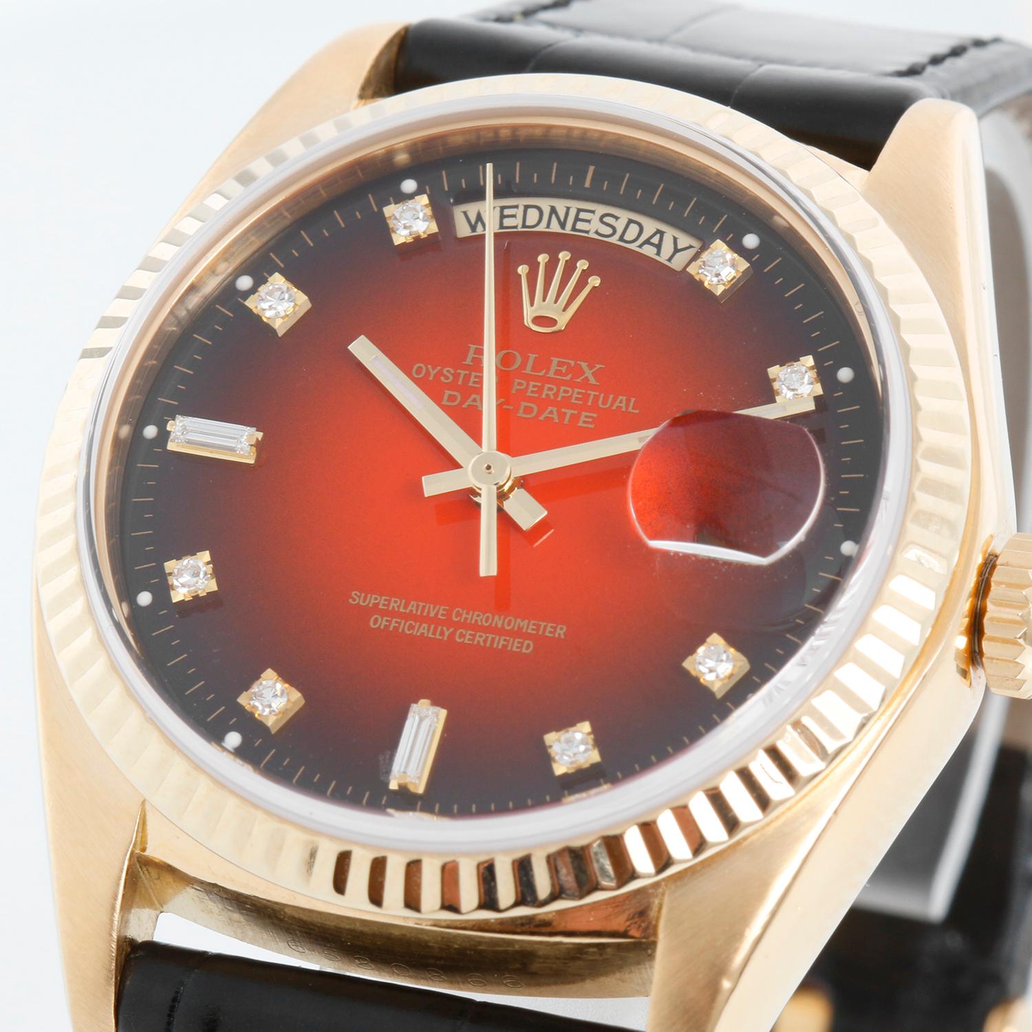 Rolex President Day-Date Men's 18k Gold Watch 18038 In Excellent Condition In Dallas, TX