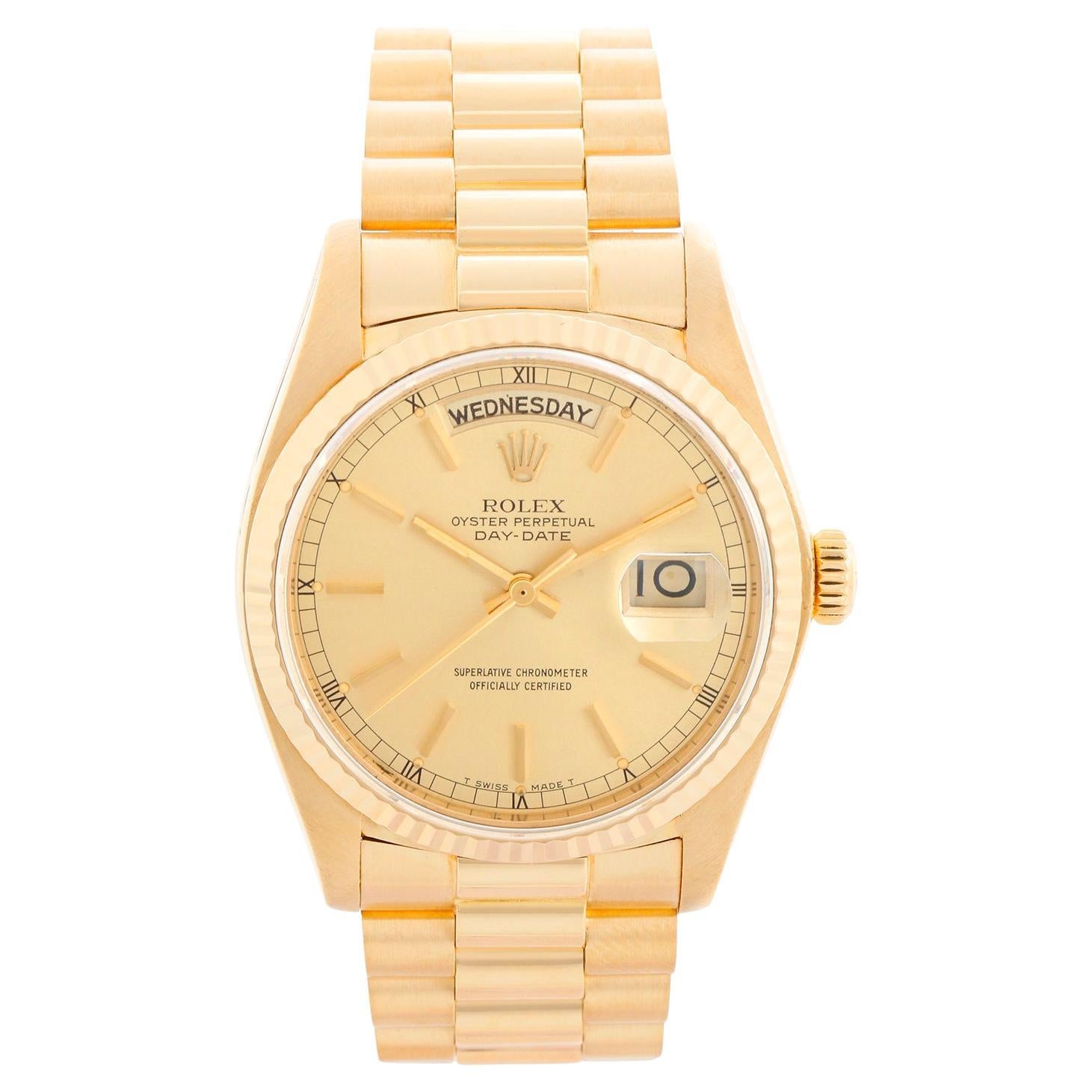 Rolex President Day-Date Men
s 18k Gold Watch 18038