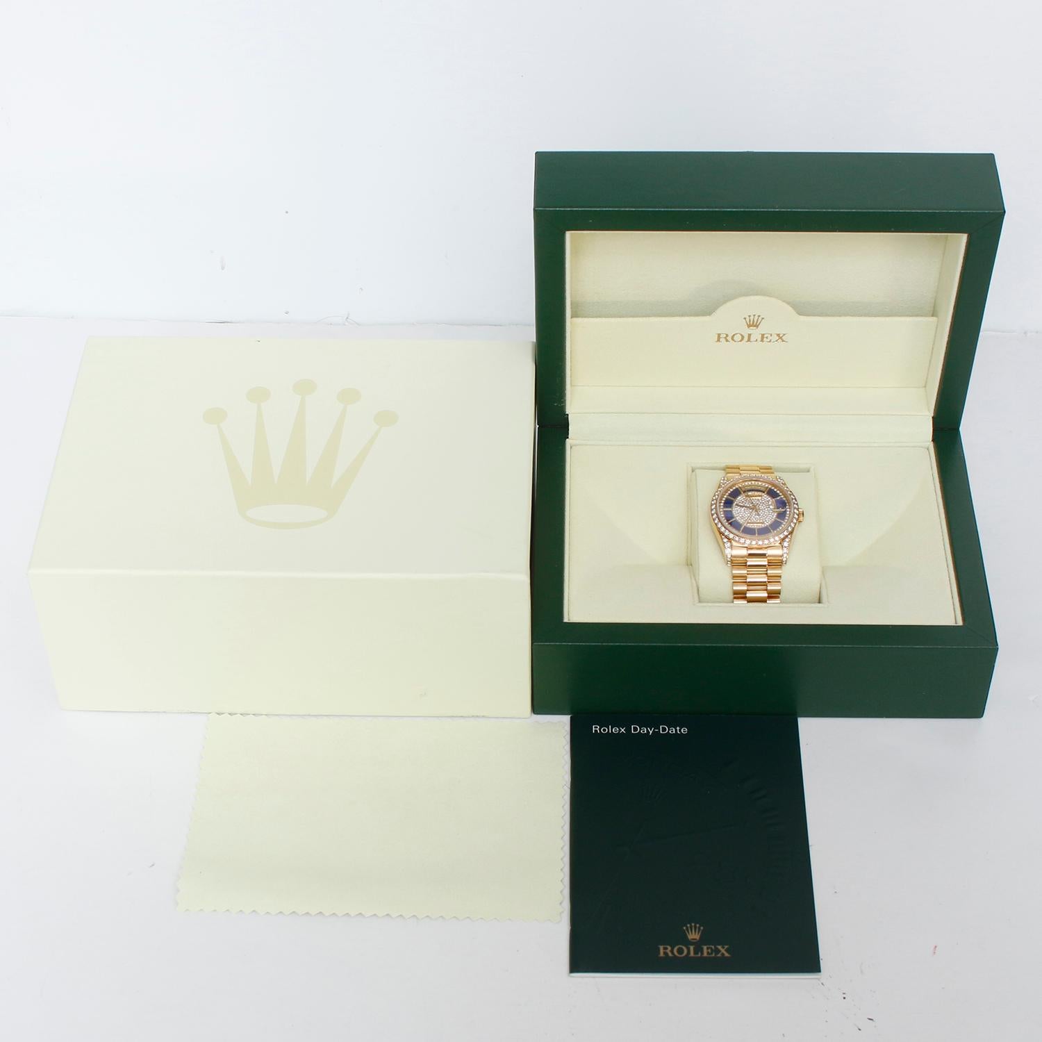Montre Rolex President Day-Date pour homme en or 18 carats  Rolex Montre Lapis Diamond Dial 18388 2