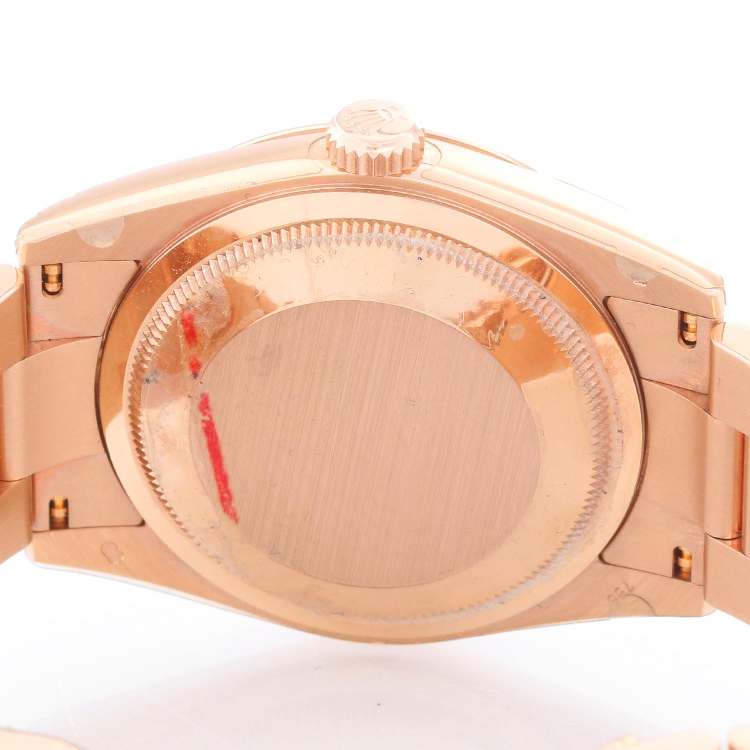 Women's Rolex President Day-Date Men's 18 Karat Rose Gold Watch 118205 Rose Dial