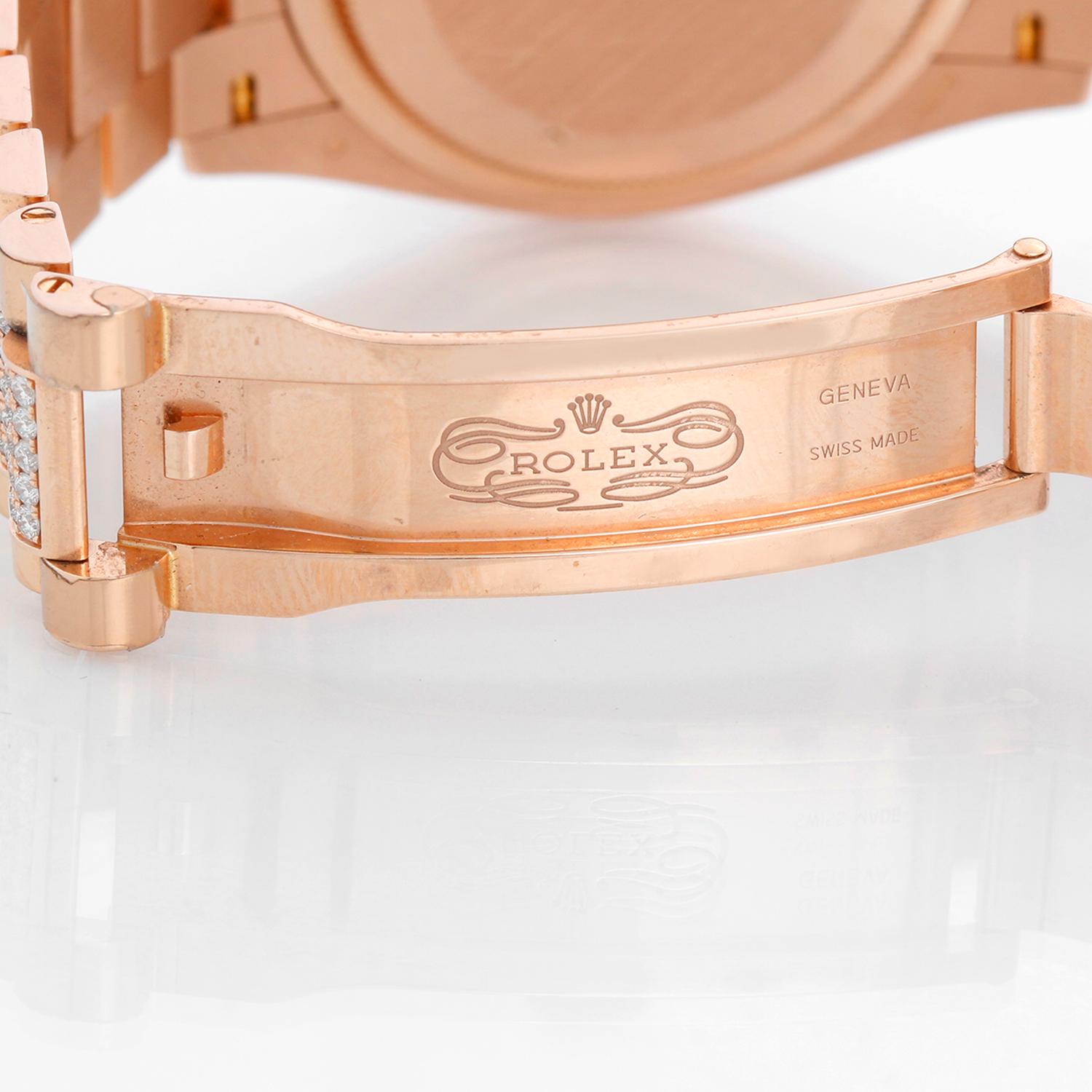 Rolex President Day-Date Men's 18k Rose Gold Watch 128345RBR im Angebot 5