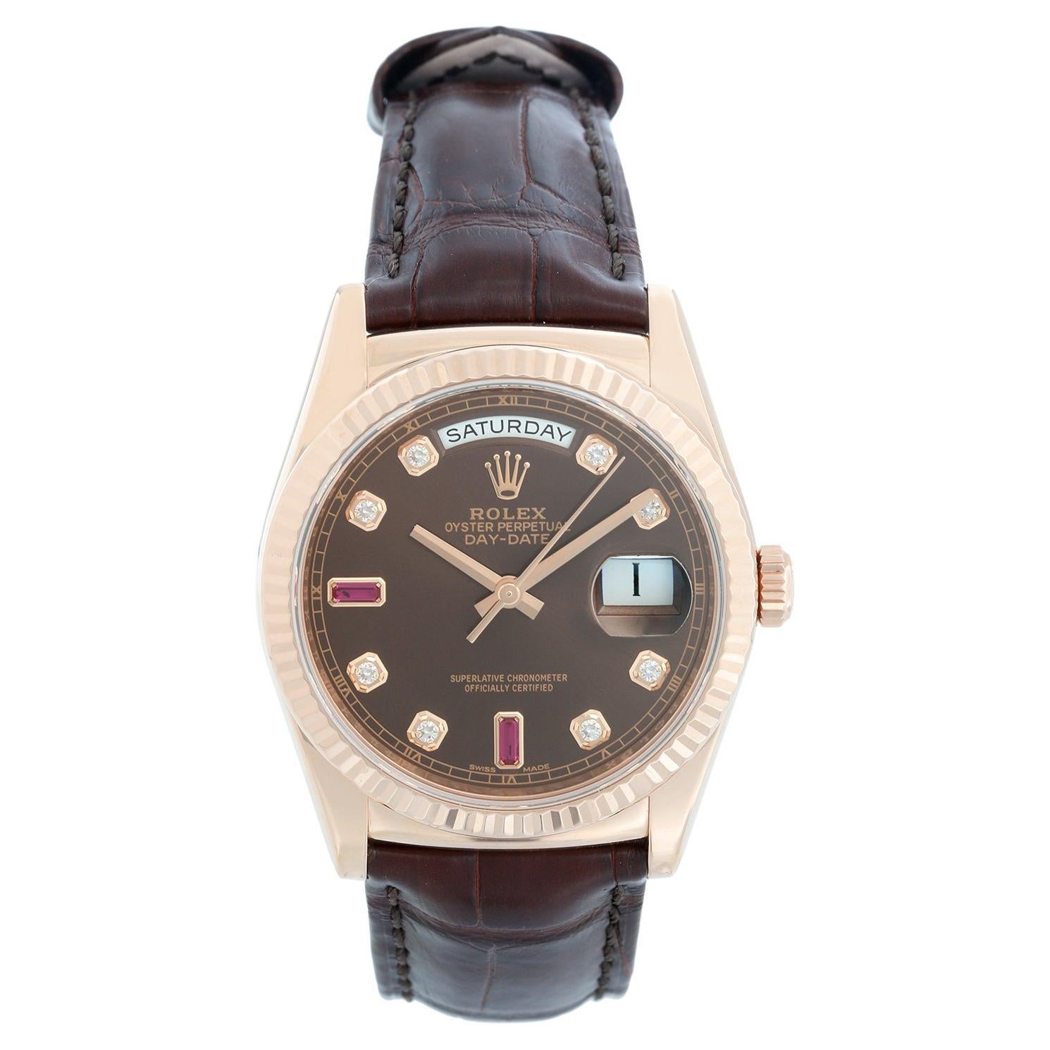 Rolex President Day-Date Men's 18k Rose Gold Watch
